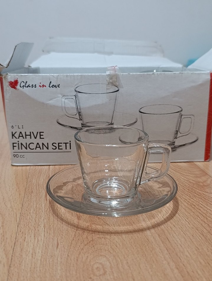Glas in Love 6'lı 90 cc Kahve Fincan Seti - Görsel 3