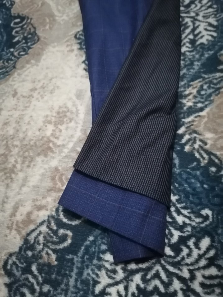 2 adet kareli erkek kumaş pantolonu - Görsel 4