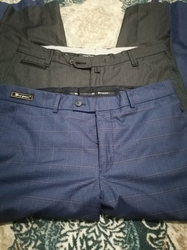 2 adet kareli erkek kumaş pantolonu - Görsel 2