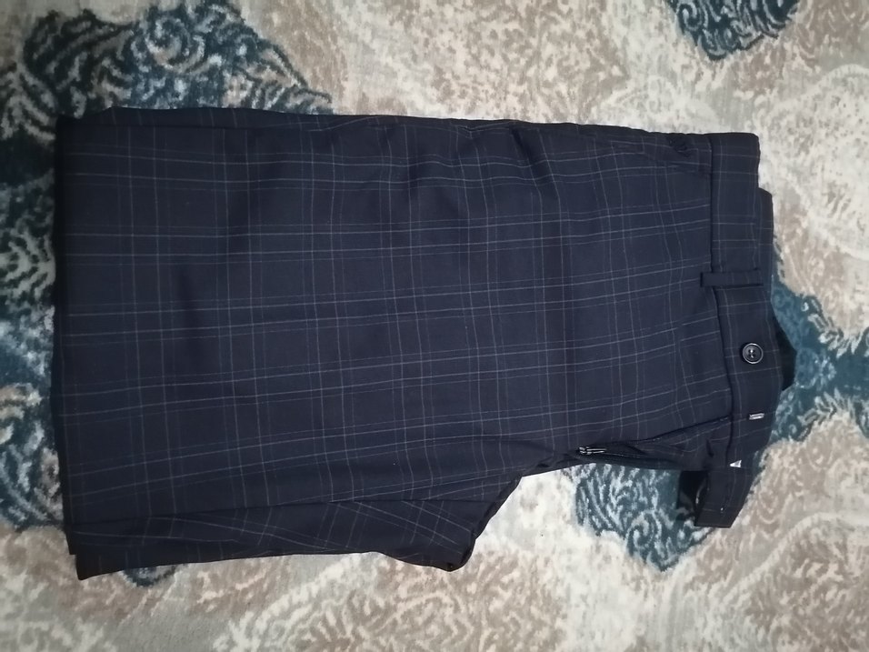 Lacivert desenli erkek kumaş pantalon - Görsel 2