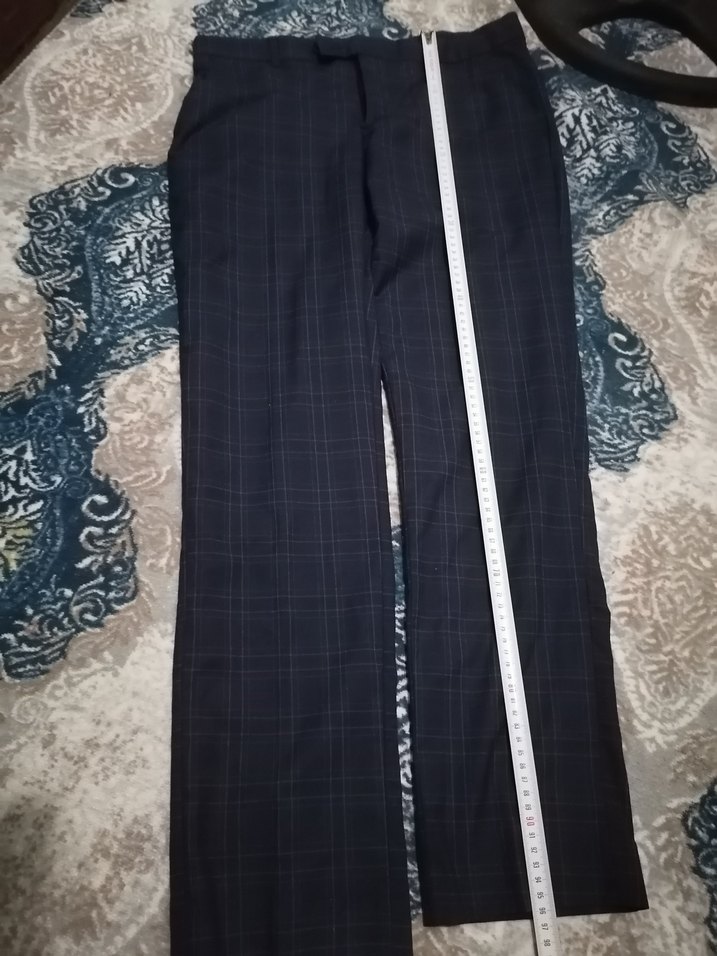 Lacivert desenli erkek kumaş pantalon - Görsel 3