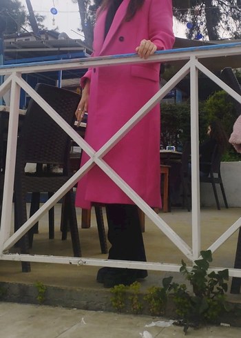 Pembe Uzun zara Kadın Kaban - Görsel 2