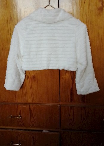 Kız Çocuk Beyaz Kürk Detaylı Bolero - Görsel 2