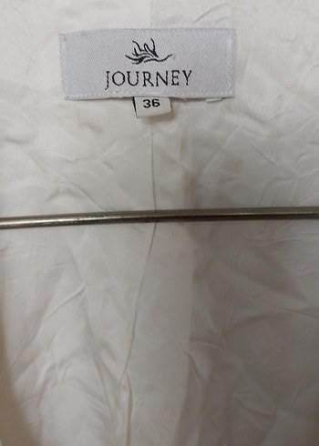 Beyaz Keten Kadın Blazer Ceket - Görsel 2