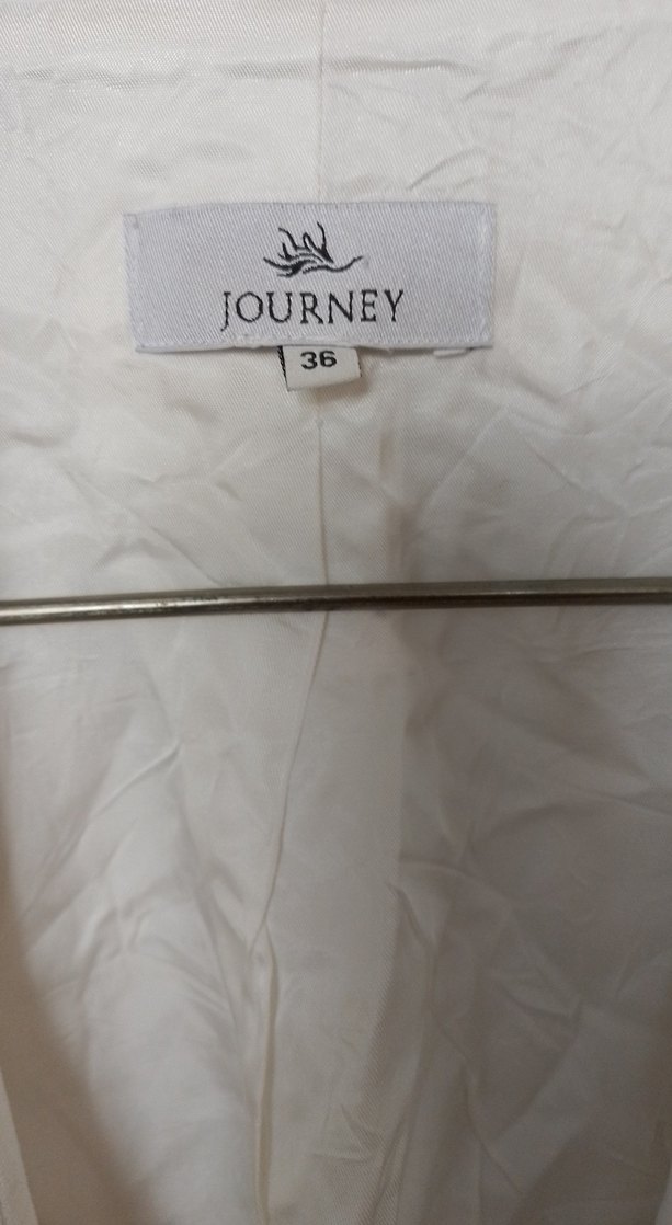 Beyaz Keten Kadın Blazer Ceket - Görsel 2