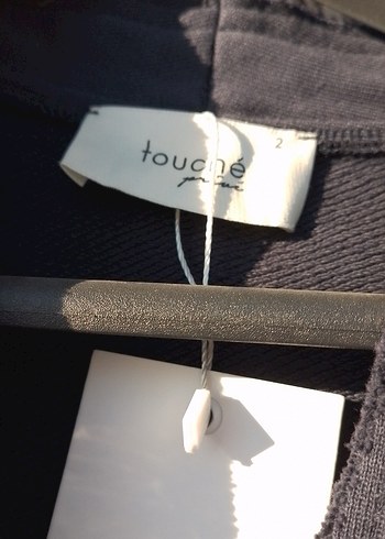 Gri Keten Kadın Uzun Düğmeli Kaban - Görsel 2