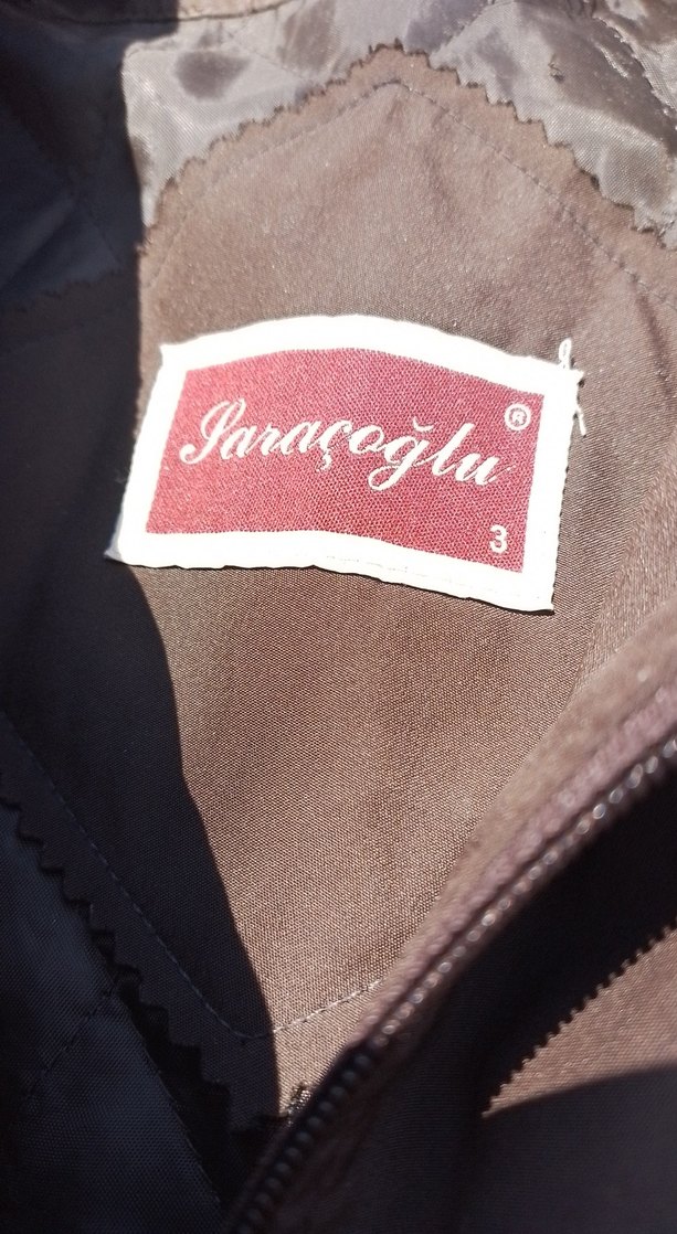 Drapeli Uzun Kahverengi  satan Kadın Ceket - Görsel 3