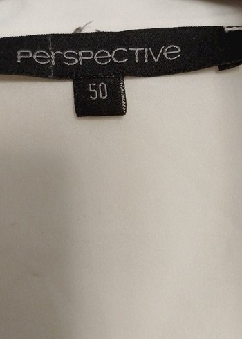 Perspective Fırfırlı Beyaz saten Uzun Kollu Gömlek
