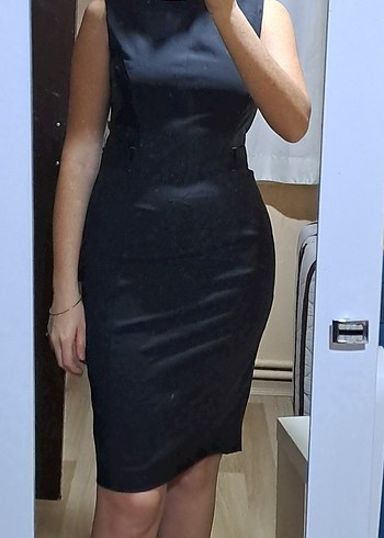 Siyah Kemer Detaylı Midi Elbise Network - Görsel 3