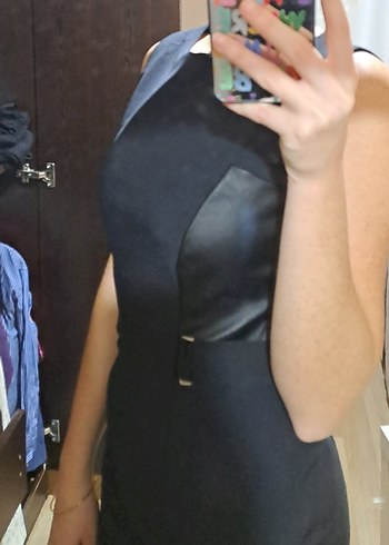 Siyah Kemer Detaylı Midi Elbise Network - Görsel 2