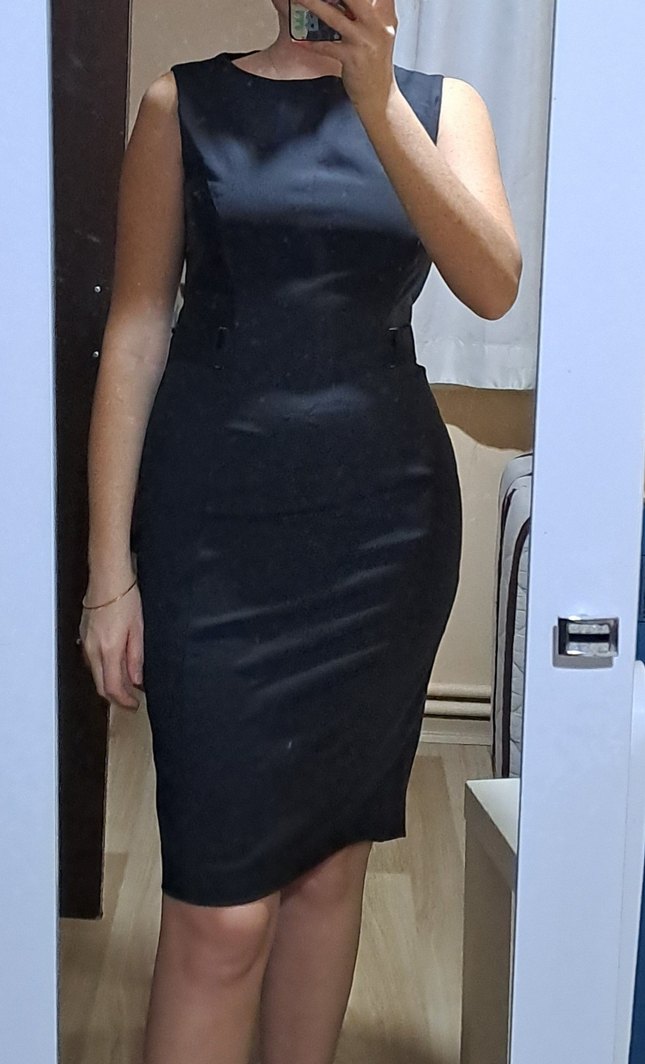 Siyah Kemer Detaylı Midi Elbise Network - Görsel 3