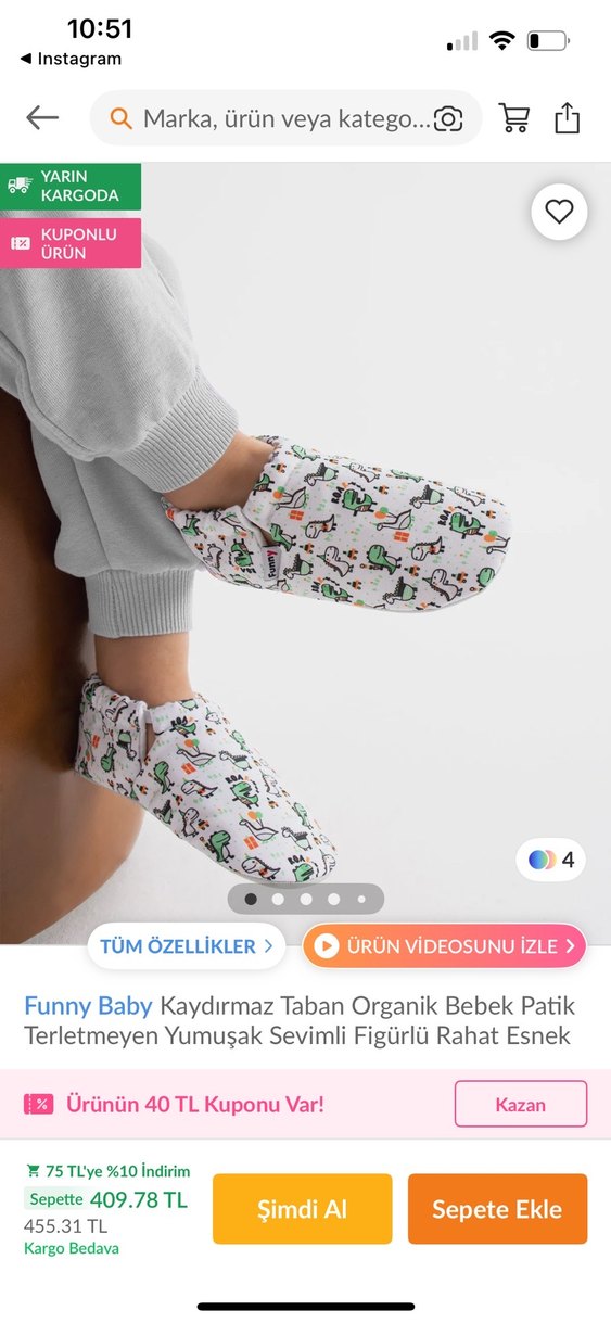 FUNNY BABY KAYDIRMAZ TABAN PATİK - Görsel 5