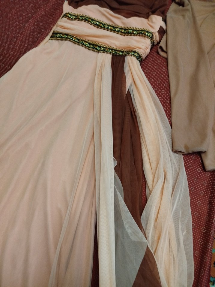 Gül kurusu Drapeli Uzun Kadın Abiye Elbise - Görsel 5