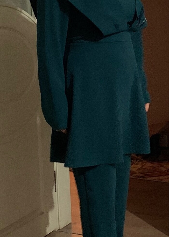 YEŞİL TUNİK PANTOLON ABİYE 38 BEDEN - Görsel 4