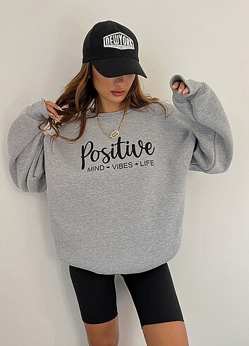 m Beden kahverengi Renk 3 İPLİK ŞARDONLU POSİTİVE SWEATSHIRT