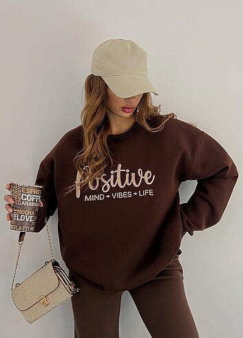 3 İPLİK ŞARDONLU POSİTİVE SWEATSHIRT - Görsel 6