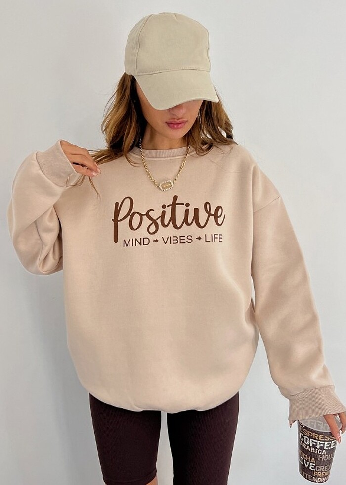 3 İPLİK ŞARDONLU POSİTİVE SWEATSHIRT - Görsel 2