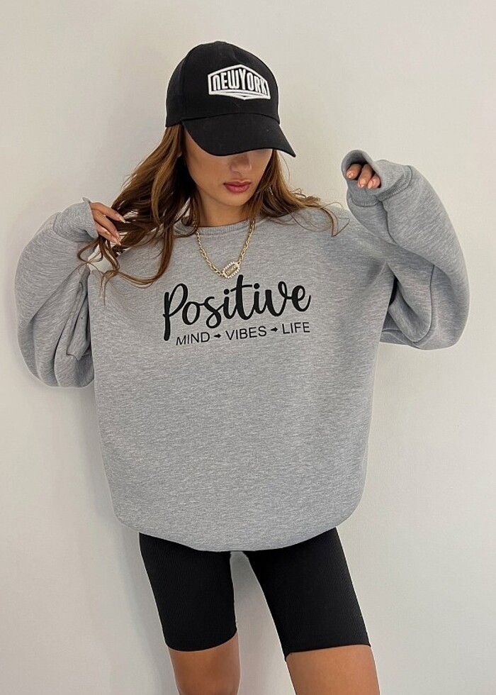 3 İPLİK ŞARDONLU POSİTİVE SWEATSHIRT - Görsel 4