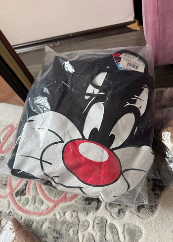 l Beden Siyah Kapüşonlu Baskılı Kadın Sweatshirt