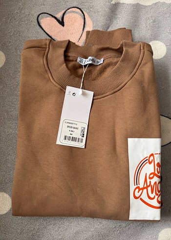 s Beden Bej Baskılı Erkek Sweatshirt