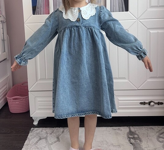 Zara Kız Çocuk Kot Elbise