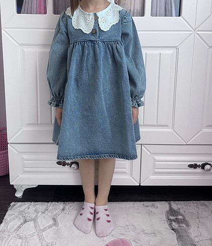 5 Yaş Beden Kız Çocuk Kot Elbise