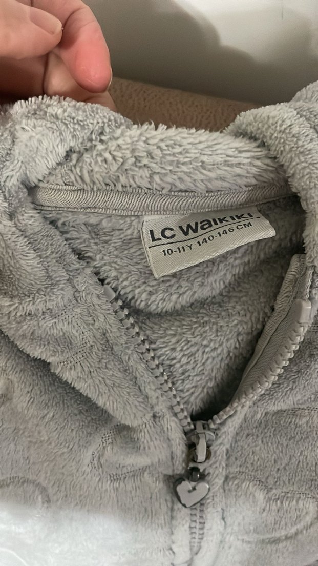 Kız Çocuk Gri Düğmeli Kolsuz Yelek - Görsel 2