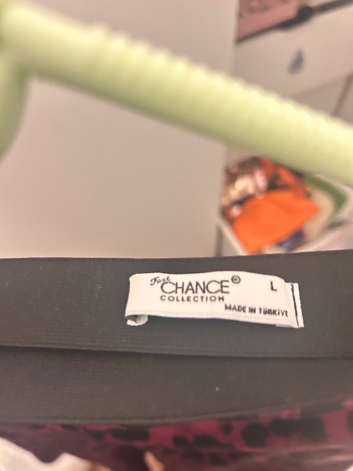 Bordo Leopar Desenli Drapeli Uzun Etek - Görsel 3