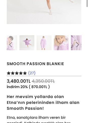 Mor Kapüşonlu Oversize Sweatshirt Elbise - Görsel 2