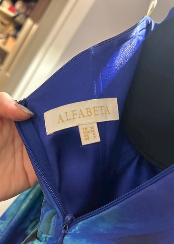 Mavi Drapeli Uzun Abiye Elbise - Görsel 6