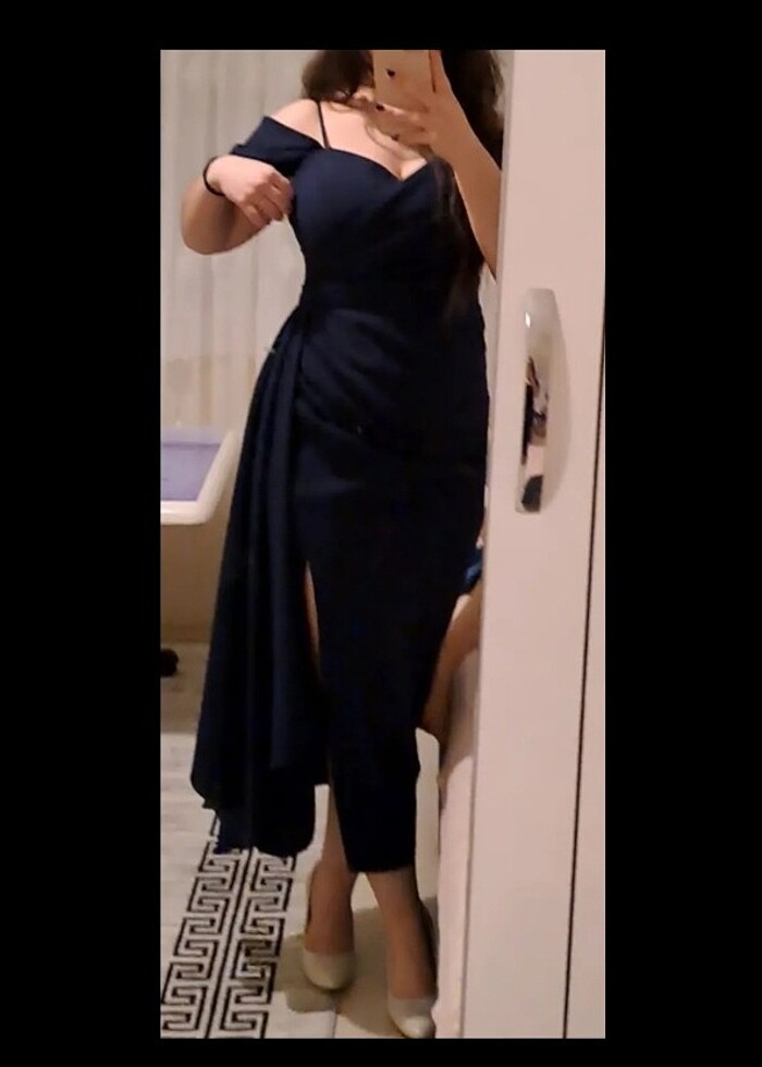 40-42 beden gece mavisi abiye - Görsel 3