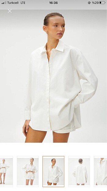 xs Beden Keten Oversize Gömlek