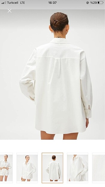 xs Beden beyaz Renk Keten Oversize Gömlek