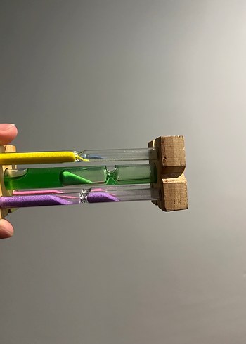 Renkli Kumlu Ahşap Kum Saati Oyuncak - Görsel 15