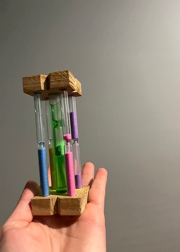 Renkli Kumlu Ahşap Kum Saati Oyuncak - Görsel 8