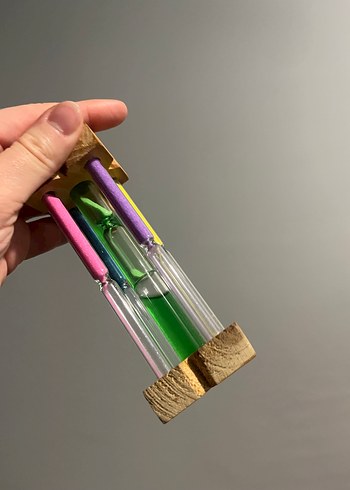 Renkli Kumlu Ahşap Kum Saati Oyuncak - Görsel 18