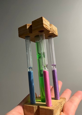 Renkli Kumlu Ahşap Kum Saati Oyuncak - Görsel 2