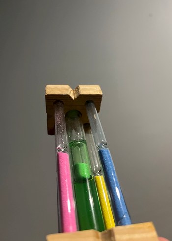 Renkli Kumlu Ahşap Kum Saati Oyuncak - Görsel 12