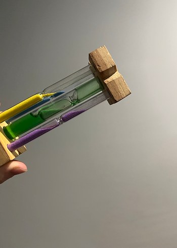 Renkli Kumlu Ahşap Kum Saati Oyuncak - Görsel 14