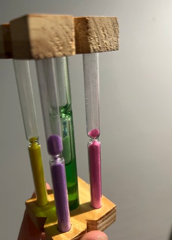 Renkli Kumlu Ahşap Kum Saati Oyuncak - Görsel 13