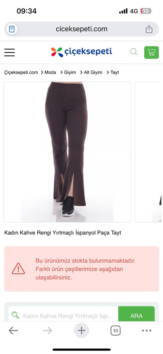 Kahverengi Yırtmaçlı İspanyol Paça Pantolon - Görsel 3