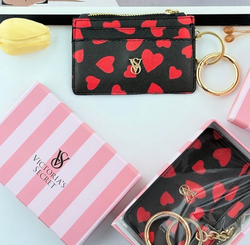 Kadın Pembe Kalpli Cüzdan Anahtarlık - Görsel 2