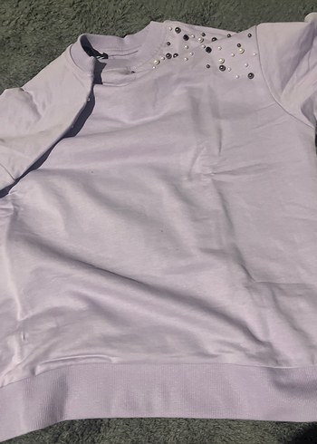 Mor Payetli Sweatshirt - Görsel 8