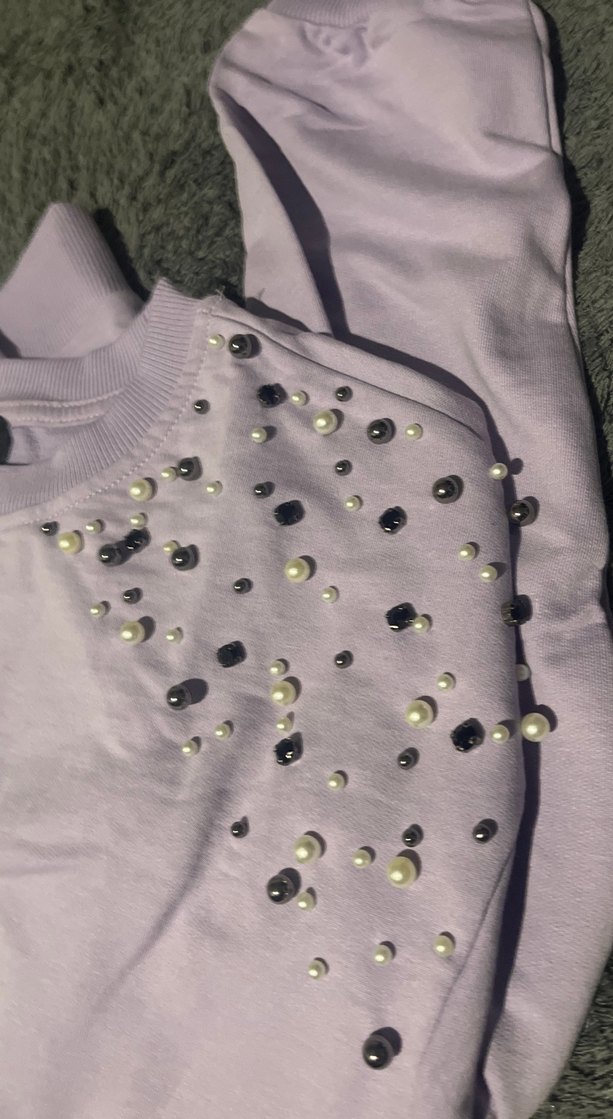 Mor Payetli Sweatshirt - Görsel 4