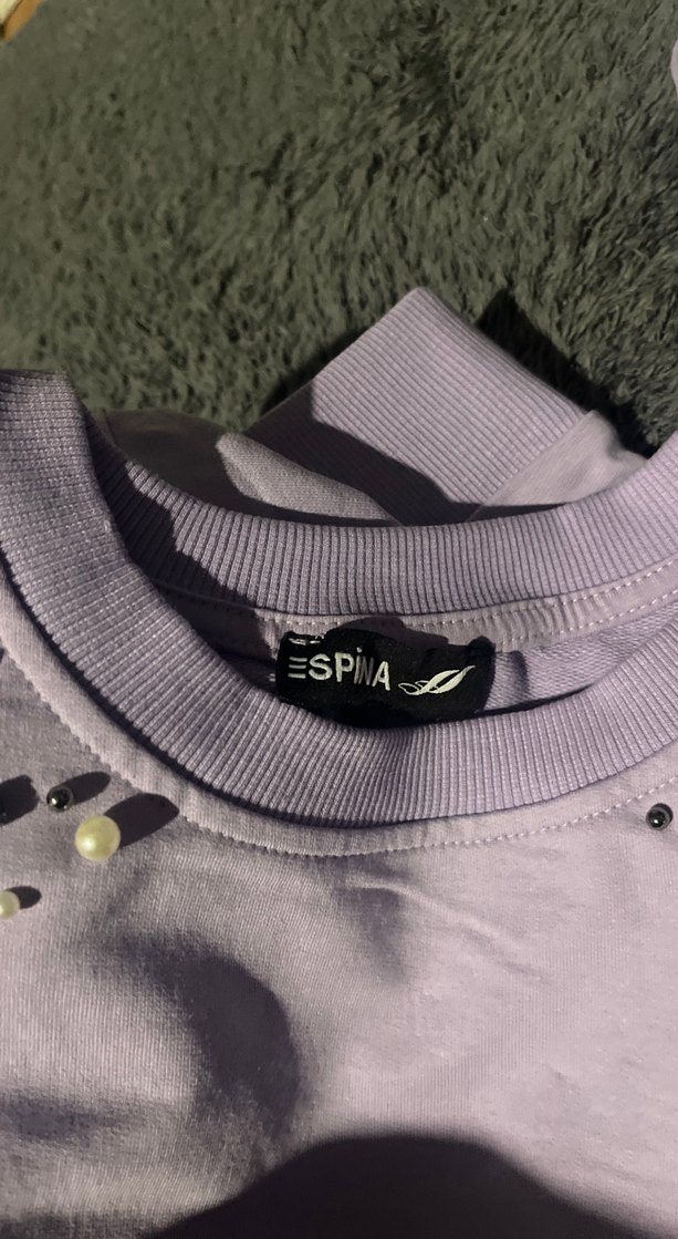 Mor Payetli Sweatshirt - Görsel 3