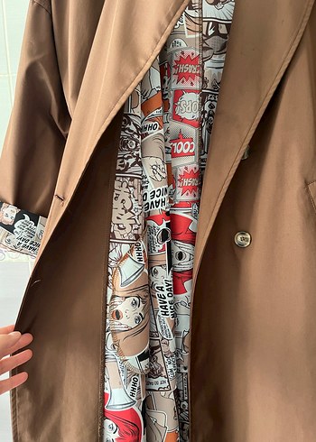 Kahverengi Uzun Kadın Trençkot - Görsel 3