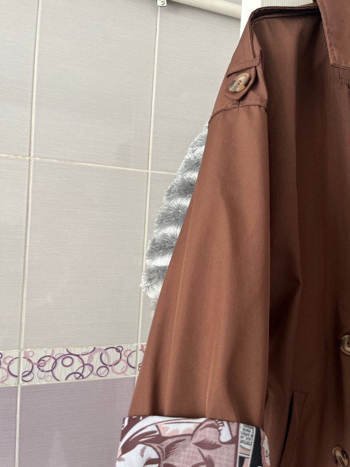 Kahverengi Uzun Kadın Trençkot - Görsel 4