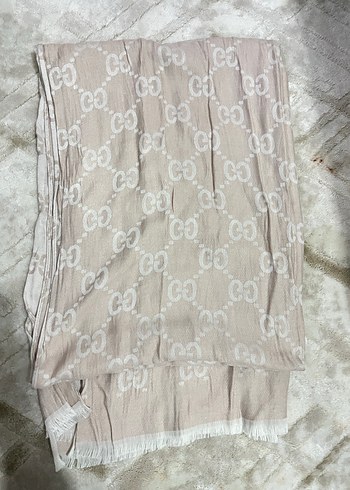 Bej Gri Kadın Keten Drapeli Şal - Görsel 2