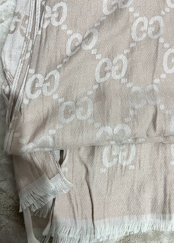 Bej Gri Kadın Keten Drapeli Şal - Görsel 3