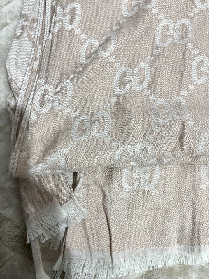 Bej Gri Kadın Keten Drapeli Şal - Görsel 3